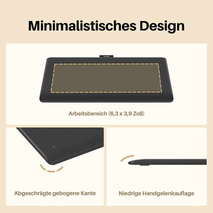 HUION Inspiroy Frego S Bluetooth-Grafiktablett, PenTech 3.0+, 6,3 x 3,9 Zoll grosses Zeichentablett