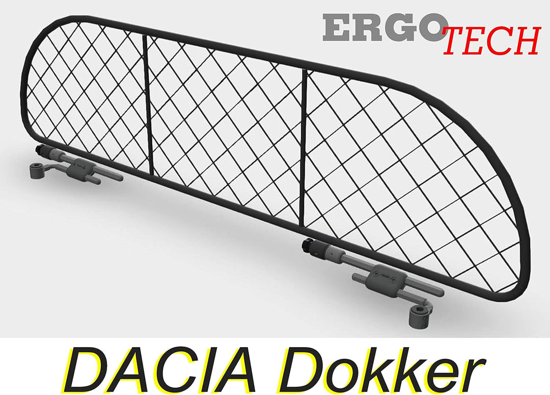 ERGOTECH Trennnetz Trenngitter kompatibel mit Dacia Dokker, RDA65-XXL, für Hunde und Gepäck