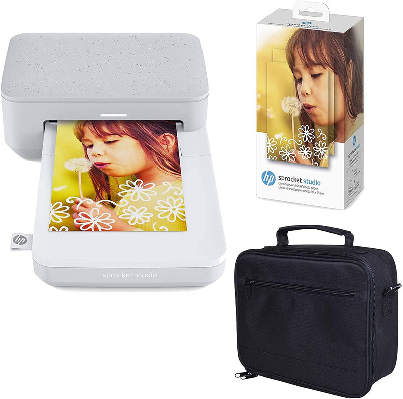 HP Sprocket Studio 4 x 6 Zoll Sofortbilddrucker (Weiss) Fotopapier-Kit