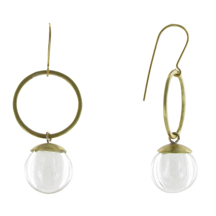 LES POULETTES BIJOUX - Messing Ohrringe Ring und Glaspaste Bubble Kristalle