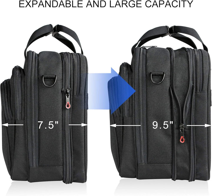 KROSER LaptopTasche 18" Upgrade Erweiterbare Leichte Aktentasche für 17,3" Laptop Premium Arbeitstas
