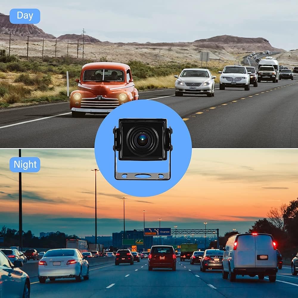 Hikity Rückfahrkamera Set AHD mit 7 Zoll LCD Monitor &amp; Kamera Nachtsicht IP69 Wasserdicht für LKW, A