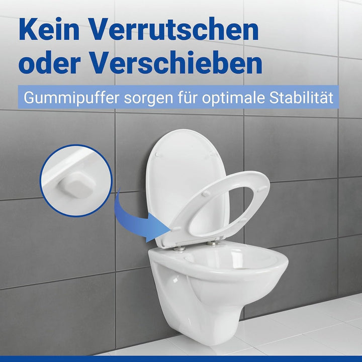 WENKO WC Sitz Mod. Roanne, Toilettendeckel mit Absenkautomatik, Relief-Druck und Blätter-Motiv, hohe