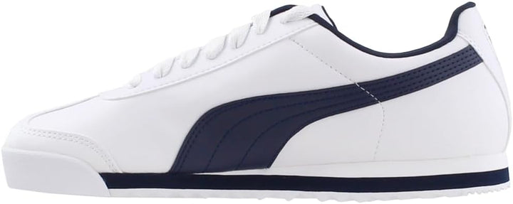 PUMA Herren Roma Basic Sneaker 43 EU Weiss New Navy, 43 EU Weiss New Navy