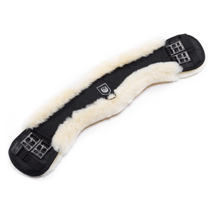 CHRIST Lammfell MONDGURT Sattelgurt von Werner Horse – anatomischer Dressurgurt (Kurzgurt) mit konka