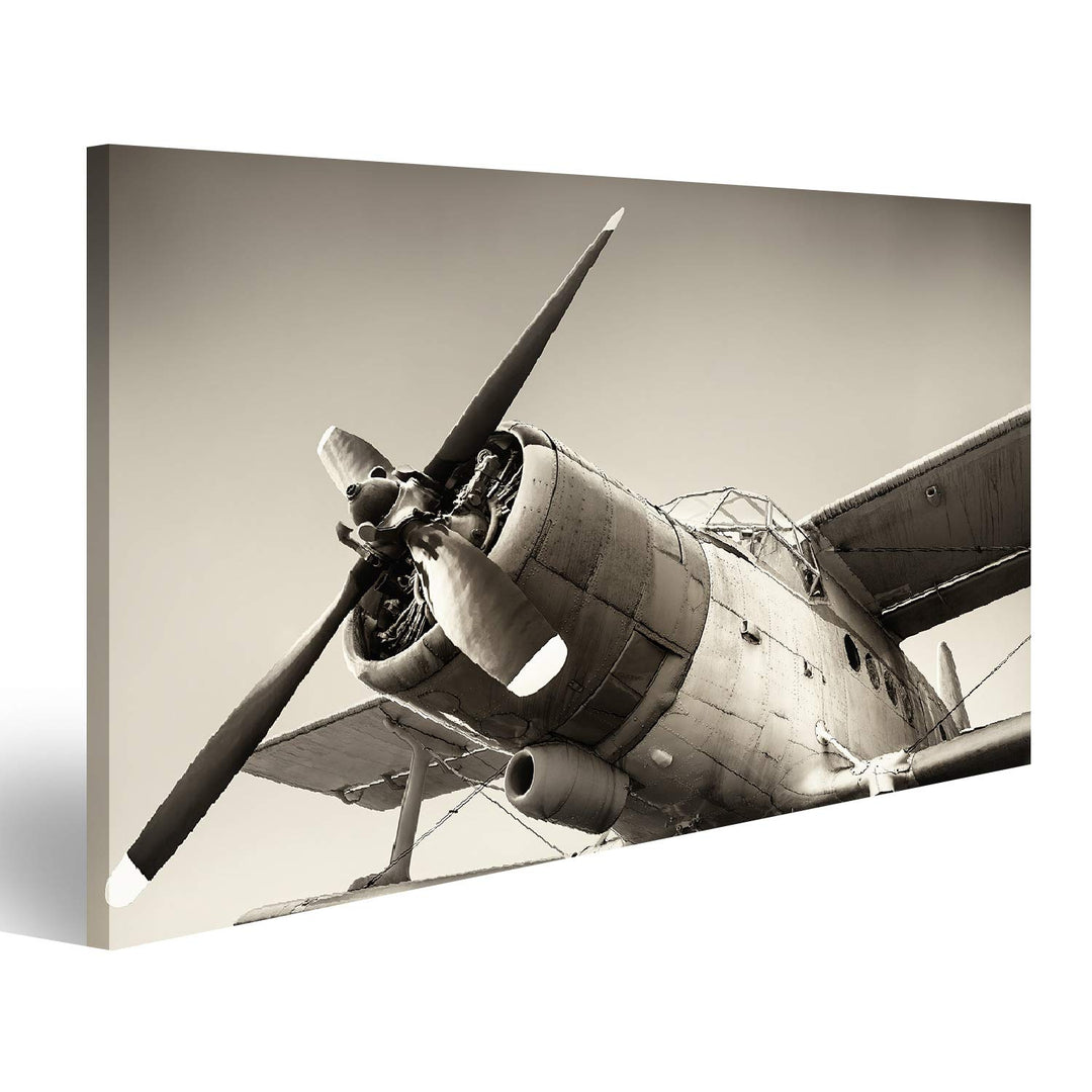 Bild Bilder auf Leinwand altes Flugzeug Wandbild Poster Leinwandbild RUZ 100x57cm, 100x57cm