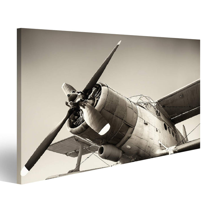 Bild Bilder auf Leinwand altes Flugzeug Wandbild Poster Leinwandbild RUZ 100x57cm, 100x57cm