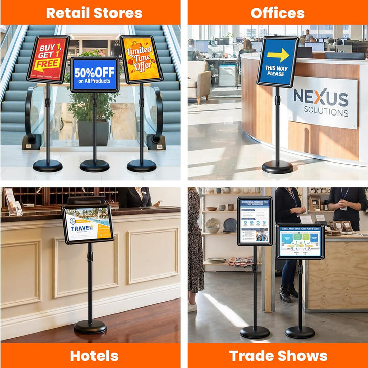 VAIIGO A4 Infoständer Höhenverstellbar Aluminium DIN A4 Plakatständer Informationsständer Präsentati