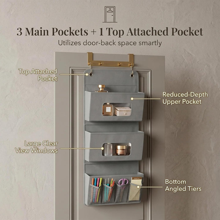 Hänge Organizer mit 3 Fächern, Hängeorganizer 3-Schichten 40x90cm, Kleiderschrank Organizer Hängend,
