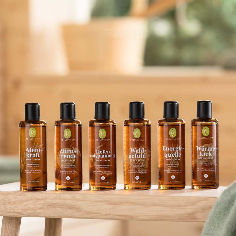 PRIMAVERA Energiequelle Aroma Sauna bio 100 ml – Saunaöl, Aromatherapie – frisch-harziger Duft – bel