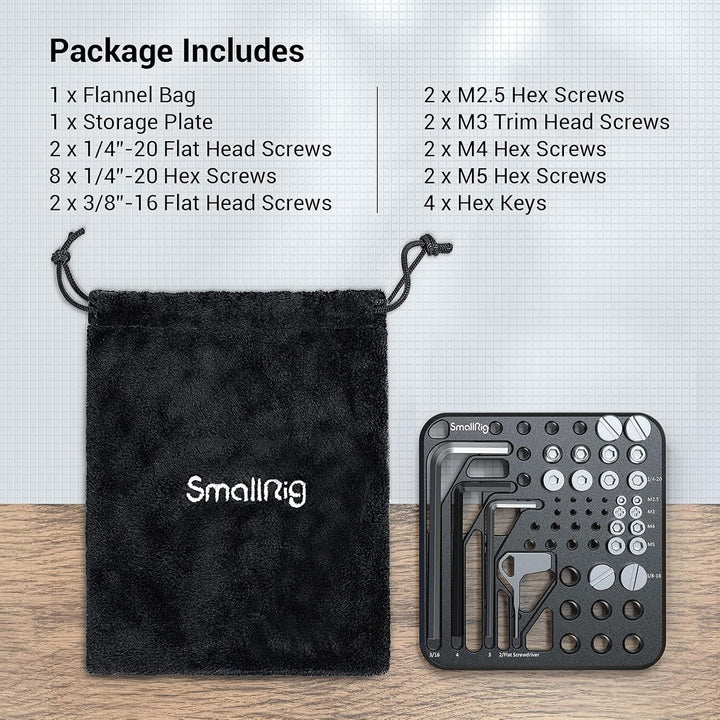 SMALLRIG Aufbewahrungsplatte für Schrauben und Schraubendreher mit Inbusschlüsseln und Funktionsschr