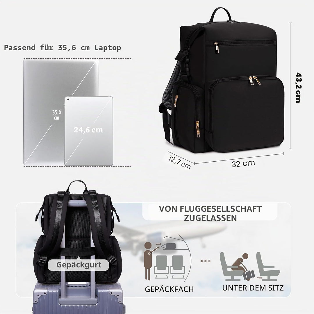 CEI-CEI Neopren Wickelrucksack Grosse Wickeltasche für Neugeborene, wasserdichter Reise-Rucksack für