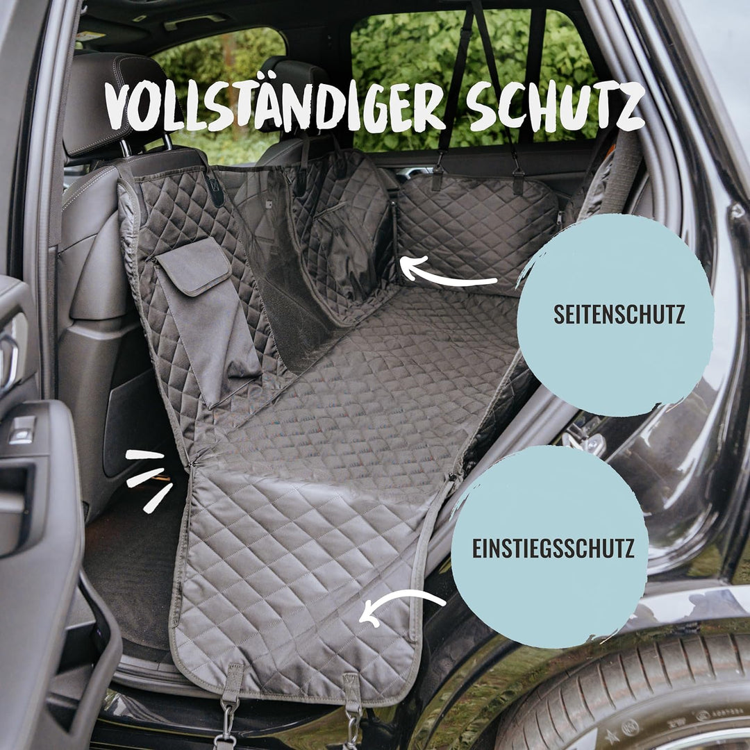 Rudelkönig Hundedecke für Auto Rückbank - Wasserabweisende Autoschondecke für Hunde mit Seitenschutz