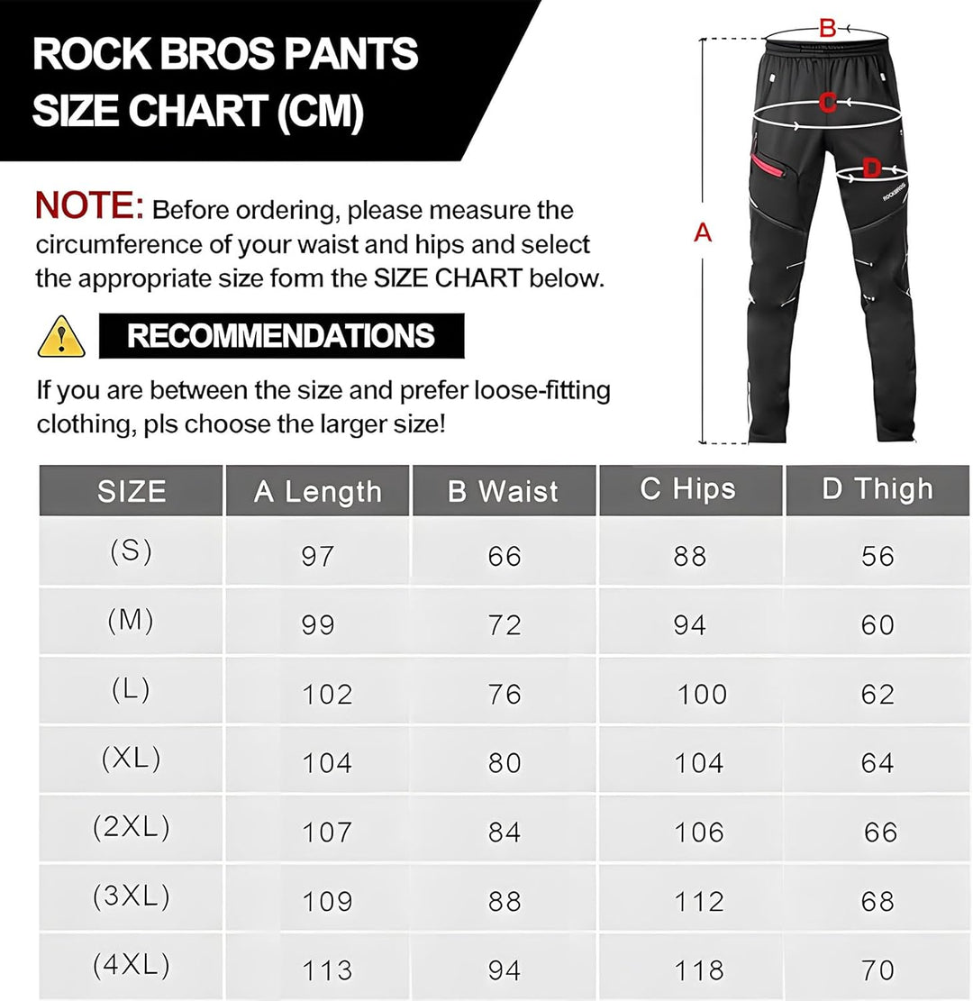 ROCKBROS Winter Jacke/Hose Fahrradbekleidung Herren Fahrrad Radjacke Lange Windjacke Radhose Freizei