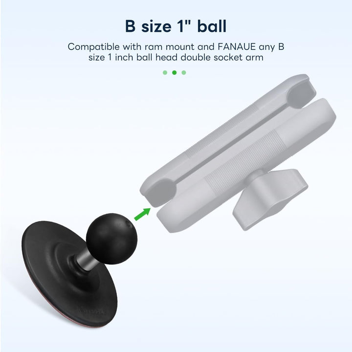 FANAUE 1 Zoll Kugelkopf Magnetständer Halterung Kompatibel mit RAM Mount B Grösse Doppelsockelarm, 1