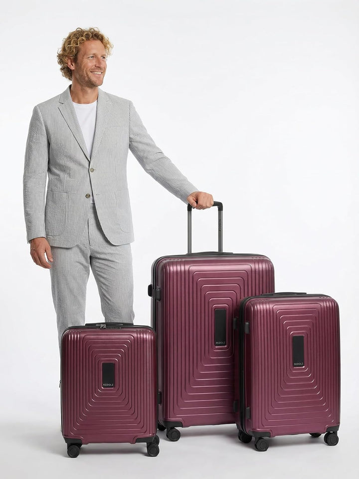 REDOLZ Hartschalen Koffer-Set 3-teilig erweiterbar | Dehnfalte, Doppelrollen, sehr leicht, Essential