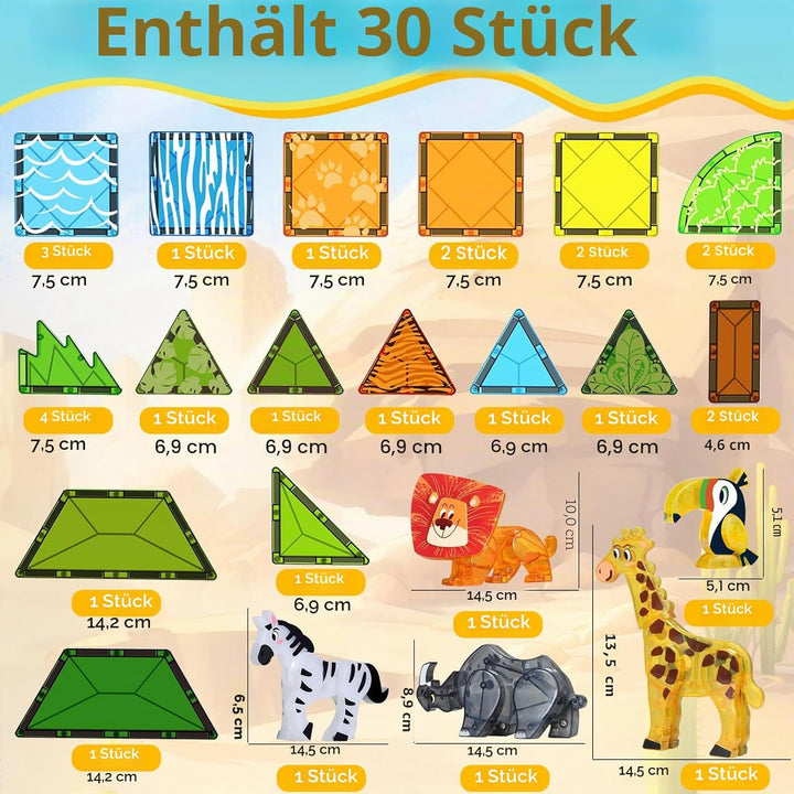 Oriate Magnet Safari Animal Magnetische Bausteine, Bewegbares Gelenk Tiere magnetspiel Magnetbaustei