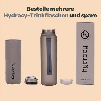 Hydracy Trinkflasche mit Fruchteinsatz - 1L Wasserflasche - BPA-freie Trinkflasche mit Zeitmarkierun