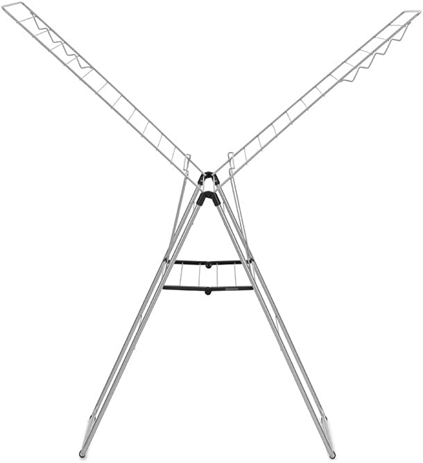 Brabantia HangOn Wäscheständer, Metallic Grey, 25 m 25 m without Rod Metallic Grey, 25 m without Rod