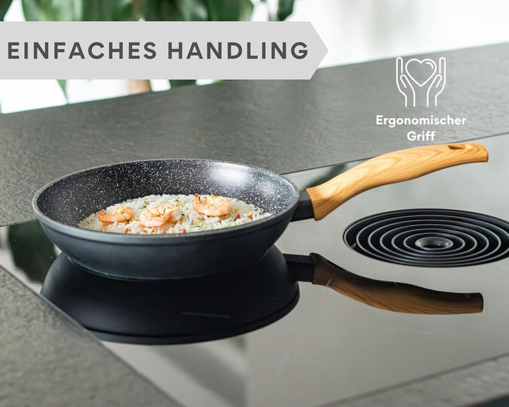 DIVORY Bratpfanne 28cm Induktion – Antihaft Beschichtete grosse Universalpfanne für alle Herdarten -