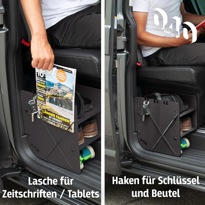 Schuhregal SCHWARZ FAHRERSEITE Zubehör passend für VW T5 T6 T6.1 California Schuhorganizer Schuhtasc