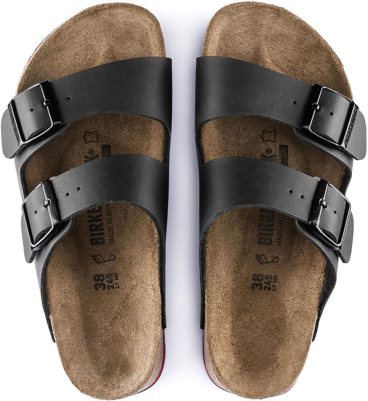 Birkenstock Classic Arizona Leder Unisex-Erwachsene Pantoletten 38 EU Schmal Schwarz, 38 EU Schmal S