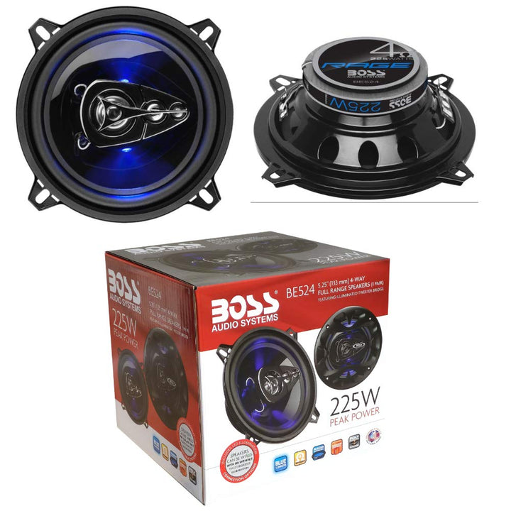 2 Lautsprecher kompatibel mit BOSS Audio Systems BE524 BE 524 4 Wege koaxialkabel 5,25" 13,00 cm 130
