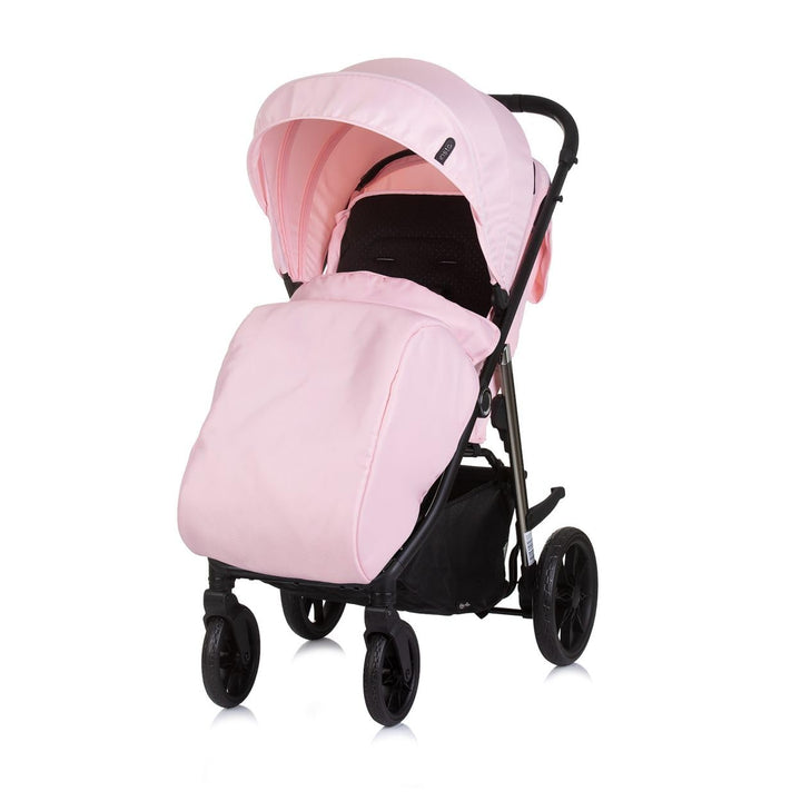 Chipolino Kinderwagen Buggy Insta, Fussabdeckung, Federung, Korb, Gurt, klappbar rosa, rosa