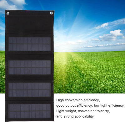 Tragbares Solar Telefon Ladegerät, 40W USB faltbares Solar Ladegerät mit 4 Solar Panels, schnelles A