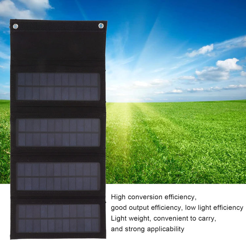 Tragbares Solar Telefon Ladegerät, 40W USB faltbares Solar Ladegerät mit 4 Solar Panels, schnelles A