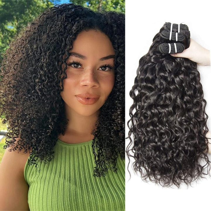 RICHAIR - Brazilian Curly Human Hair Bundles, 10 Inches (25,40 cm), 4 Bundles Human Hair, 100% Unpro