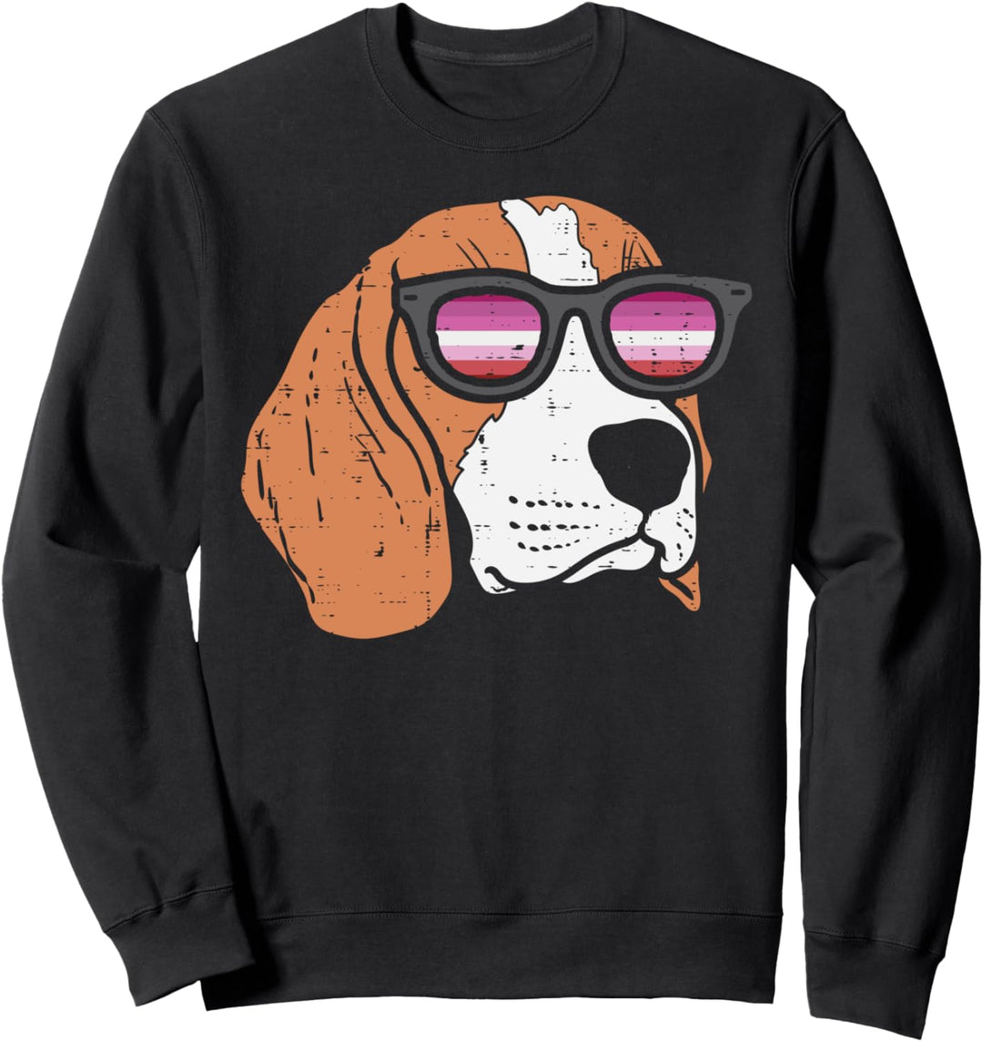 Beagle Dog LGBT Lesbian Flag Gay Pride Ally Women Sweatshirt