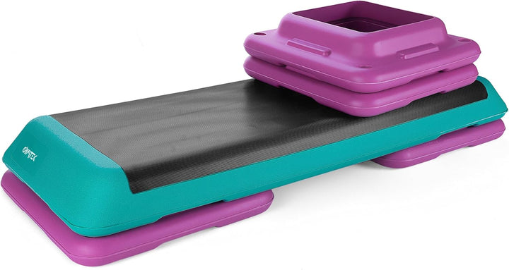 Queenfit Aerobic Step - Der ideale Stepper für Zuhause, Treppensteiger Fitnessgerät mit 3-Stufen-Höh
