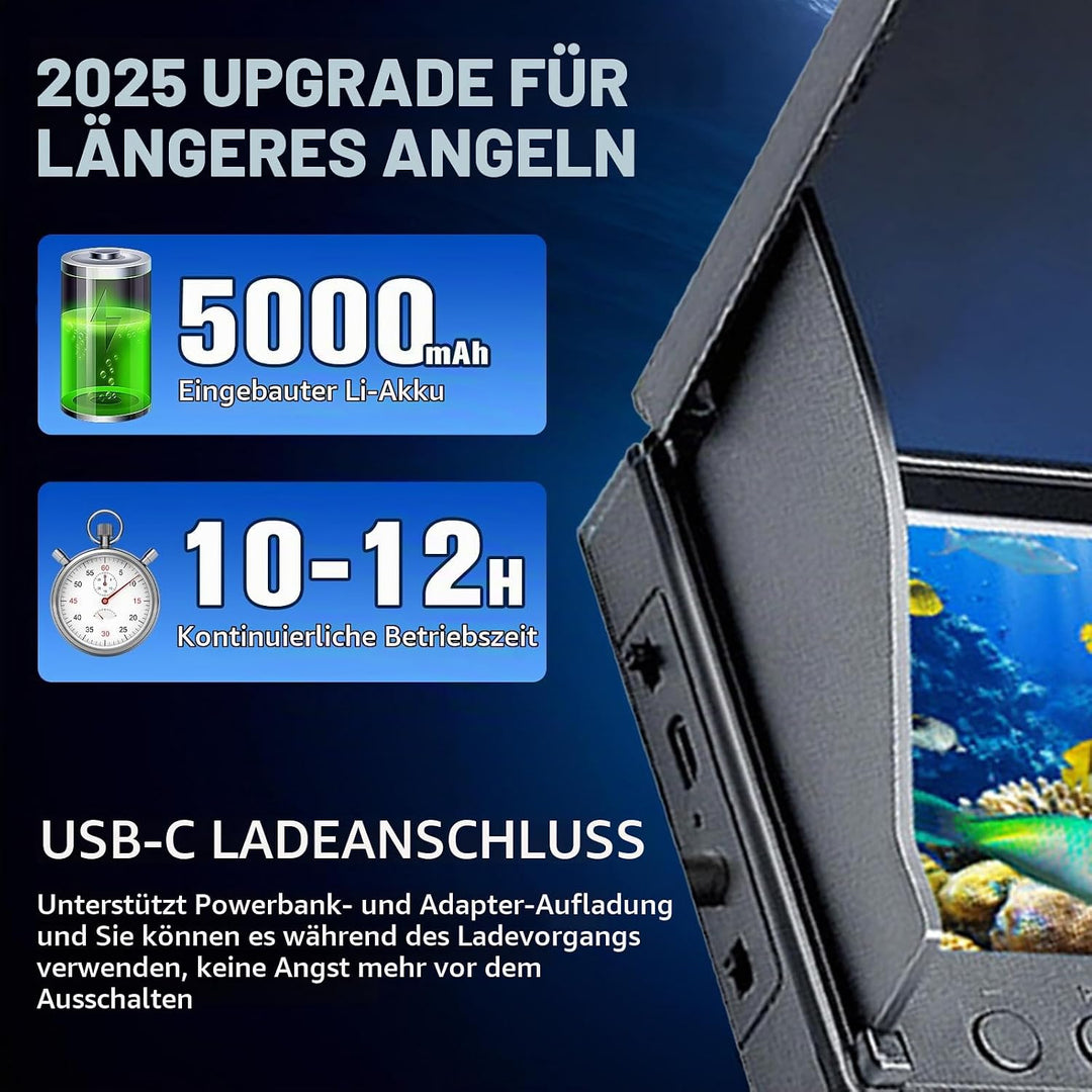 Fischfinder, Unterwasserkamera Angeln, Fish Finder Kamera IP68 Wasserdicht Unterwasser Kamera, 5000m