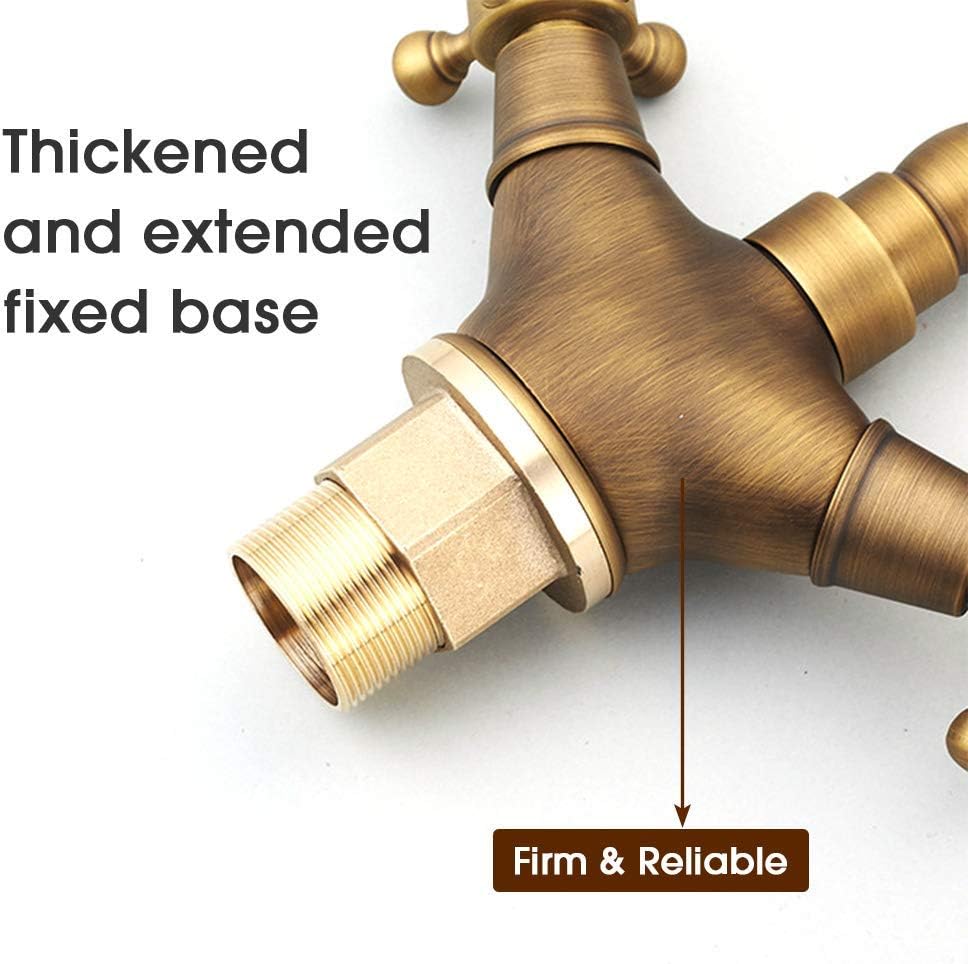 Antikes Messing Küchenarmatur, Retro Gold Wasserhahn für Küchen und Bad Waschbecken, Mischbatterie f