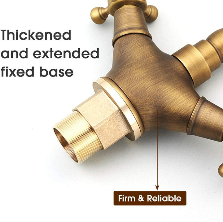 Antikes Messing Küchenarmatur, Retro Gold Wasserhahn für Küchen und Bad Waschbecken, Mischbatterie f