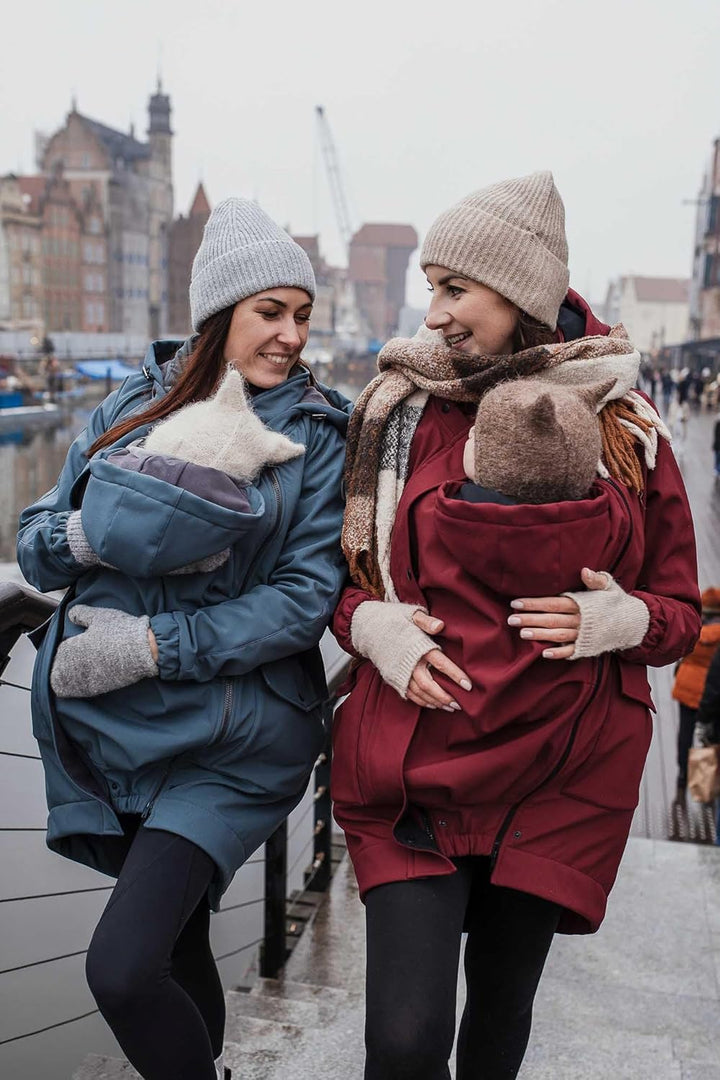 fun2bemum 5in1 PARKA Softshell Mantel,Coat,Umstandsjacke, FRONT/BACK Baby Tragejacke, Multifunktion