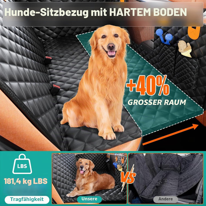 Hundedecke Auto Rückbank mit Harter Unterseit Seitenschutz Verstärkte | Strapazierfähige und kratzfe
