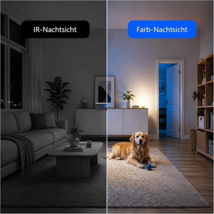 5G WLAN Überwachungskamera Innen, 3MP UHD Kamera Überwachung Innen, 355° Drehbar Hundekamera Schwenk