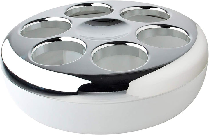 Helios Pure Flaschenkühler, Kunststoff, weiss/Chrom, für 6 Flaschen für 6 Flaschen Weiss/Chrom, für