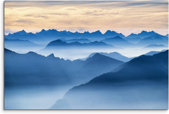 Paul Sinus Art Kunstfoto auf Leinwand 60x40cm Landschaftsfotografie – Wendelstein Gebirge, Bayern au