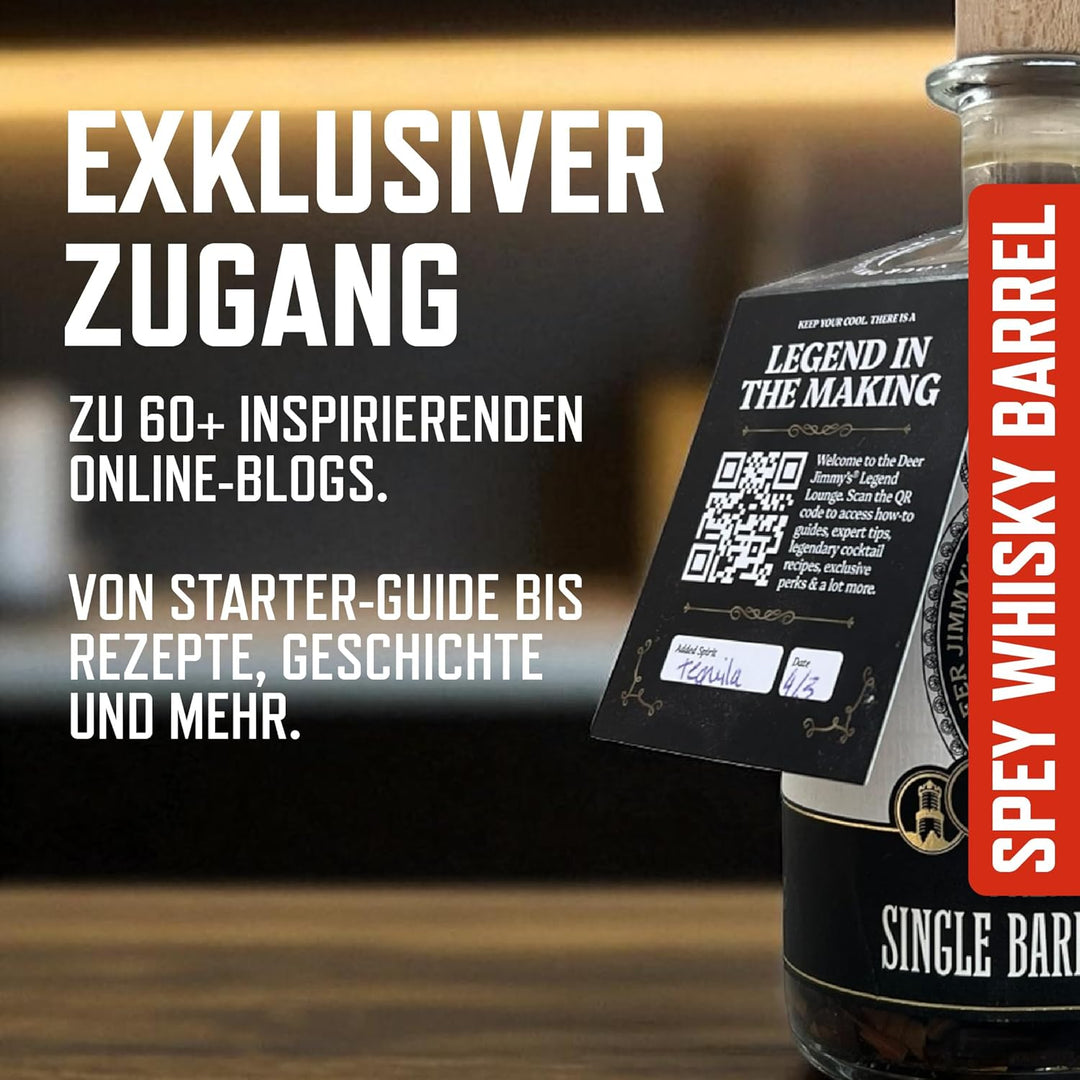 Deer Jimmy's® DIY Whisky Geschenkset – Whisky selbst Machen mit Premium Eichenholz aus schottischen