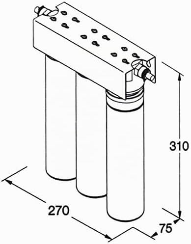 Puricom FT-LINE 3. Aktivkohle-Wasserfilter-System mit UF-Filtration mit Einweg Wasserhahn Oslo Chrom