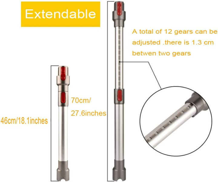 LRFDRESS Verstellbares Verlängerungsrohr Teleskoprohr für Dyson V7 V8 V10 V11 SV10 SV11 Akku-Staubsa