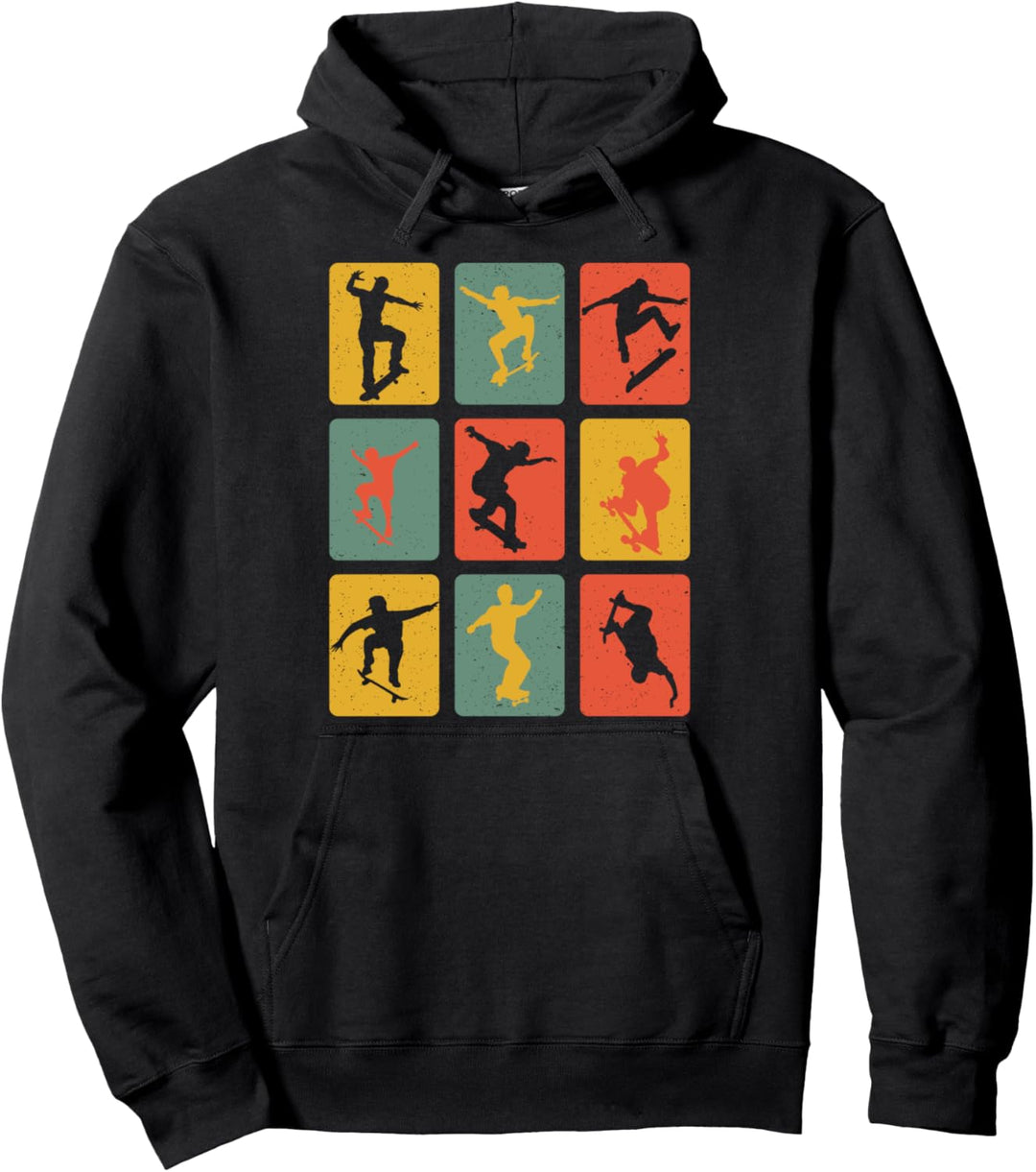 Retro Vintage Skater Skateboarder Longboard Skateboard Pullover Hoodie