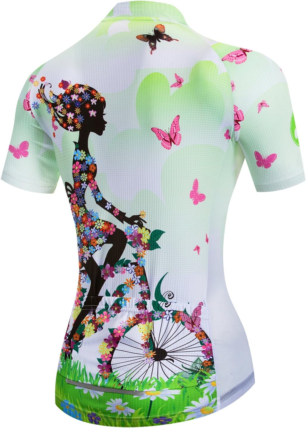 Damen Radtrikot Kurzarm Bike Shirt Top Lady Biking Bekleidung S Grün, S Grün