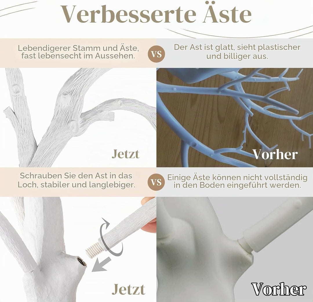 Sziqiqi 105cm Weiss Oster Äste und Zweige Deko Baum Osterbaum Gross Künstliche Bäume Wunschbaum Hoch