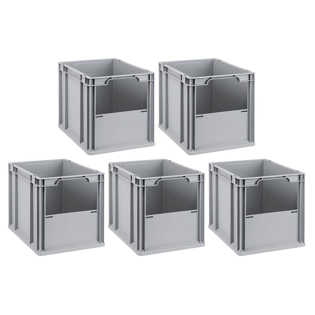 SparSet 5x Eurobox NextGen Insight | HxBxT 32x30x40cm | 30 Liter | Front offen | Eurobehälter, Trans