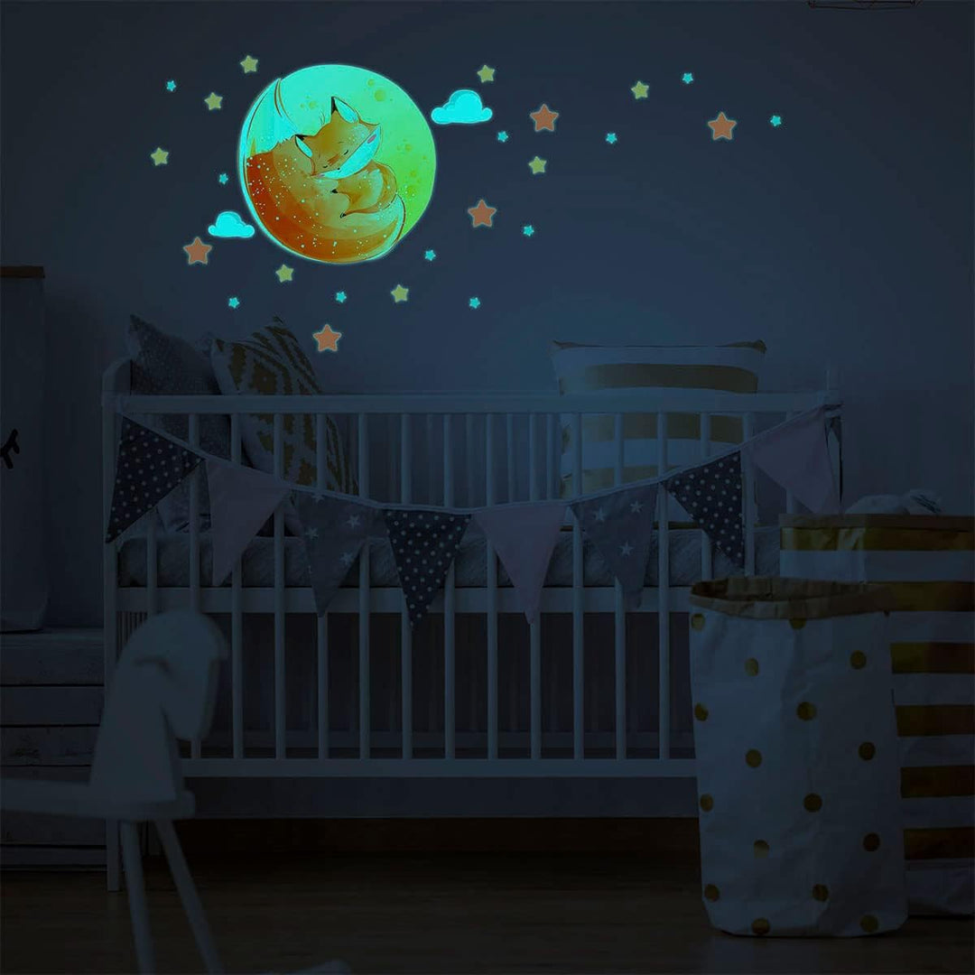 Ambiance Sticker Leuchtend Phosphoreszierend - Verträumter Fuchs - Fluoreszierender Deckenaufkleber