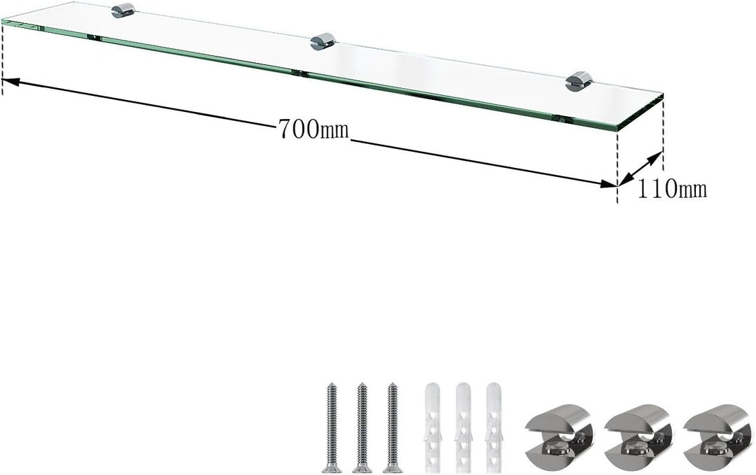 Glasablage Bad Glasregal Wand Wandablage Wandregal Badablage Glas Badezimmer 70 cm Badezimmer Regal